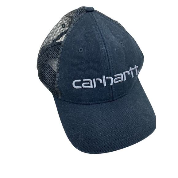 Carhartt Black Adjustable Mesh Snap Back Baseball Trucker Hat - Picture 1 of 5